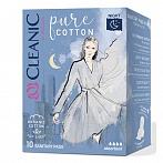CLEANIC  Pure Cotton Night higiēniskās paketes, 10gab